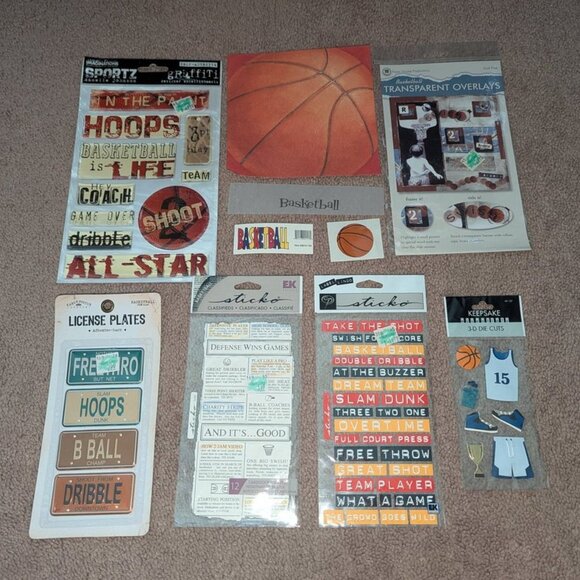 NEW Lot 10 Basketball Player Scrapbook Dimensional Sticker Embellishment Game - Picture 1 of 3
